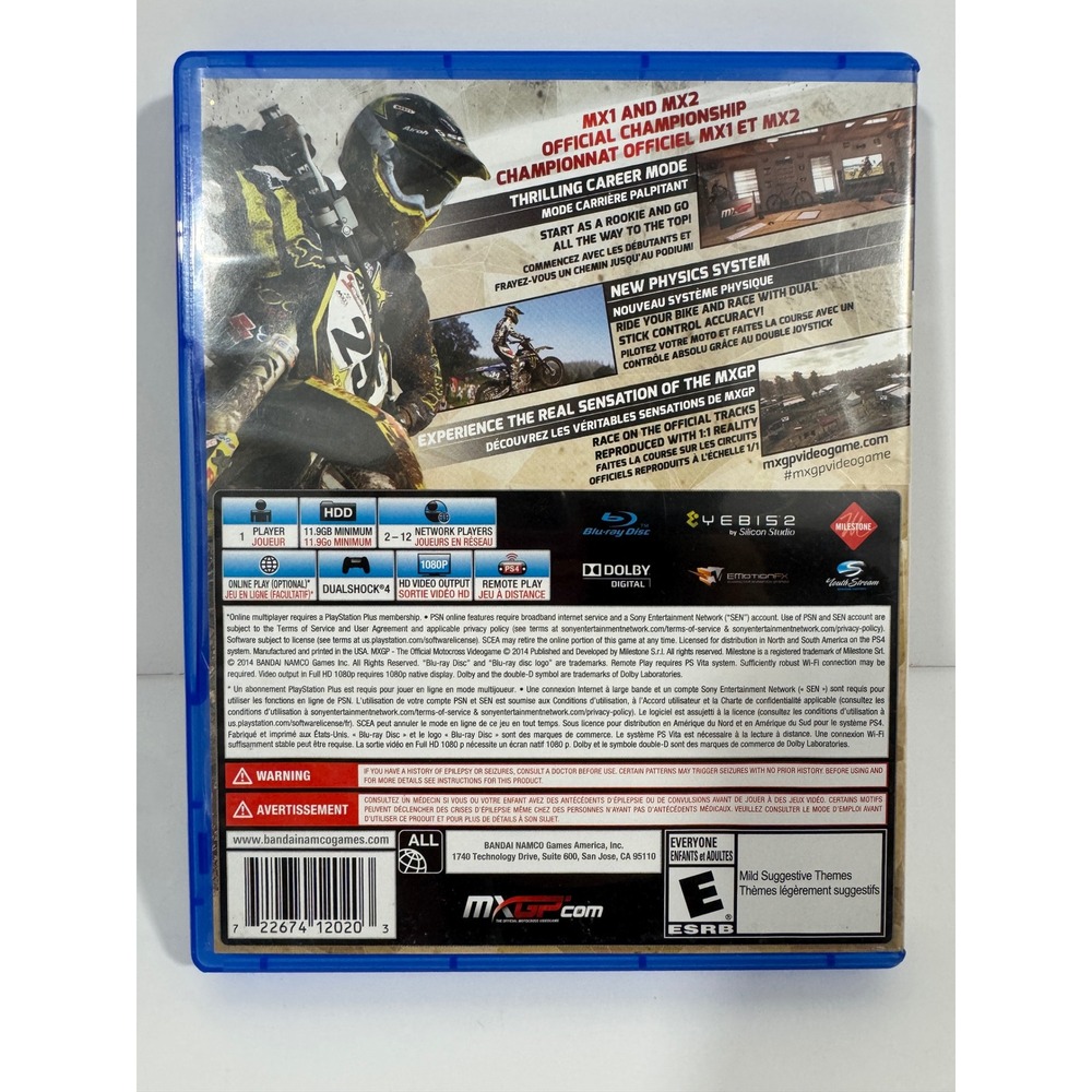 Bandai Namco MXGP Video Game PS4 Blue Excellent Motocross Racing 0349 - Picture 3 of 4